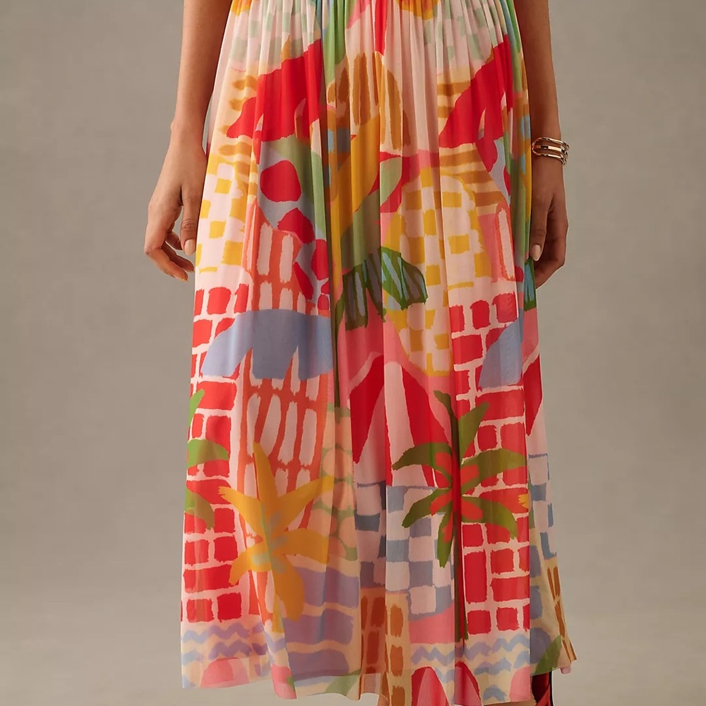 Farm Rio x Anthropologie Drop-Waist Printed Skirt - Picture 3 of 7